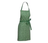 kela Delantal de cocina 80 x 67 cm CORA, delantal de cocina para mujer y hombre, algodón lavable, cinta ajustable para el cuello, cinta larga para atar, estampado floral, verde