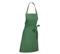 kela Delantal de cocina 80 x 67 cm CORA, delantal de cocina para mujer y hombre, algodón lavable, cinta ajustable para el cuello, cinta larga para atar, rayas, verde