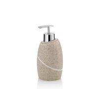 kela Dispensador de jabón 300 ml TALUS, dispensador de jabón beige, aspecto de piedra natural, botella con bomba, dispensador de lavavajillas recargable