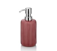 kela Dispensador de jabón 350 ml AVA, dispensador de jabón rojo, cerámica, botella con bomba, dispensador de lavavajillas recargable, brillante