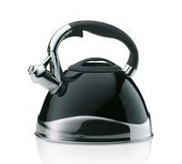 kela 11656 Hervidor de agua con silbato, Apto para inducción, 3 L, Acero inoxidable, Varus, Negro