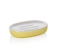 kela Jabonera AVA - cerámica amarilla, 13,5 x 8,5 x 3 cm, elegante jabonera para baño y lavabo