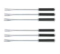 kela Juego de tenedores para fondue de 6 piezas MONTANA, brochetas para fondue de queso de 24,5 cm, tenedores de acero inoxidable con numeración, tenedor para fondue de carne, gris