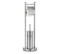 kela Juego de WC con portarrollos y escobillero 77,5cm, escobillero con portaescobillero cerrado SWING acero inoxidable mate