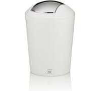 Kela Cubo de basura Marta 1,7 l con tapa abatible, plástico, blanco mate