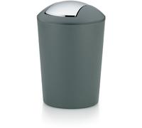 Kela Cubo de basura Marta - Tapa abatible, 5 L, plástico, Gris