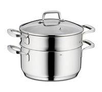 kela olla de vapor 20 cm FLAVORIA, inducción de vapor universal 2,4 L con inserto, tapa de cristal con válvula de salida de vapor, escala interior, sin recubrimiento