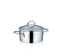 kela Olla para asar 16 cm CAILIN Olla para inducción 1,25 l, acero inoxidable 18/10, tapa de cristal, olla pequeña, sin recubrimiento