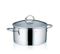 kela Olla para asar 20 cm CAILIN Olla de inducción 2,45 l, acero inoxidable 18/10, tapa de cristal, olla pequeña, sin recubrimiento