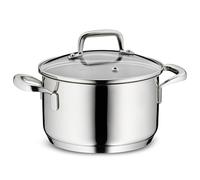 kela olla para carne 16 cm FLAVORIA, cacerola de inducción 1,6 L, tapa de cristal con válvula de salida de vapor, escala interior, cacerola pequeña, sin revestimiento