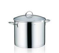 kela Olla para verduras 24 cm CAILIN, olla para patatas, olla para sopa, inducción, 8,5 l, acero inoxidable 18/10, tapa de cristal, olla grande, sin recubrimiento
