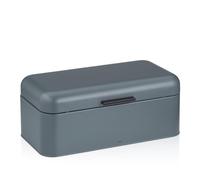 kela Panera de metal con orificios de ventilación, 42,5 x 22,5 x 17,5 cm, panera grande con tapa abatible, FRISCA, caja para guardar pan, color gris