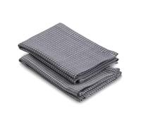 kela - Paño de cocina CAJA, 2 unidades, 55% algodón/45% bambú, gris, 32 x 32 cm