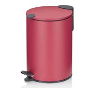 kela papelera cosmética 3l rojo mate, tapa con cierre silencioso, papelera de pedal baño MATS, papelera de baño con cubo interior y asa de transporte