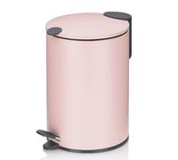 kela papelera cosmética 3l rosa mate, tapa con cierre silencioso, papelera de pedal baño MATS, papelera de baño con cubo interior y asa de transporte
