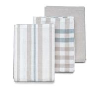 kela Pasado Juego de 3 paños de cocina de algodón, 65 x 45 cm, color gris, absorbentes de algodón, textiles de cocina para cocina y hogar