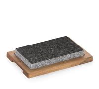 Kela piedra caliente con plato para servir, parrilla de piedra, tabla de piedra de lava para bistec 24 x 16 x 4 cm, parrilla de piedra caliente, PAÍS