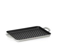 kela Placa para grill Inducción 35 x 25 cm CALIDO, placa para grill de hierro fundido esmaltado para la cocina, resistente al calor hasta 300 °C, gris claro