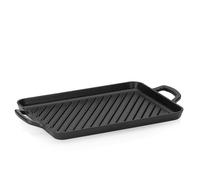 kela Plancha de hierro fundido esmaltado para cocina CALIDO, 35 x 25 cm, resistente al calor hasta 300 °C, color negro