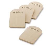 kela raclette trivet set 4 piezas BAAR, tabla raclette madera 14 x 9,5 cm, madera haya, accesorios raclette trivet, raclette aparcamiento