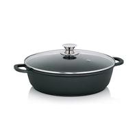 kela sartén de aluminio fundido 32 cm borde alto KERROS, sartén de inducción recubierta con tapa, paellera