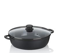 kela Sartén para guisar de 32 cm con borde alto ATURA, sartén para servir con tapa de 5 l para inducción, fundición de aluminio con revestimiento cerámico, sartén para paella, sin PFAS