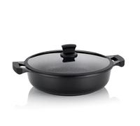 kela Sartén para servir 32 cm STELLA NOVA, sartén con tapa con sistema Oil Control, olla de hierro fundido para inducción 5 l, revestimiento de aluminio fundido, sartén para paella con borde alto