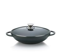 kela Sartén wok con tapa de 32 cm KERROS, sartén wok de 4 l para inducción, revestida de aluminio fundido, wok con tapa, tapa de cristal con pomo de acero inoxidable