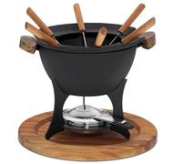 Kela Set de Fondue de Queso 11 pzas, Cast Iron, Negro, 27,00x27,00x21,50 cm