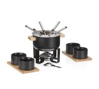 kela Set de fondue de carne de 16 piezas, fondue de acero inoxidable para 6 personas GUNTEN, set de fondue con soporte para pastas combustibles, tenedores, soporte para tenedores,