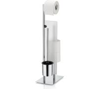 kela Juego de baño con portarrollos y portarrollos de repuesto de 71 cm, escobilla de baño con soporte abierto, disco separador STYLE, metal brillante.