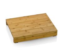 kela Tabla de cortar con bandejas recogedoras 46 x 36 x 7 cm KENINA, tabla de cortar grande de bambú con 3 recipientes de acero inoxidable integrados, tabla de madera