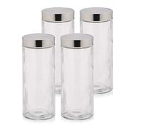kela Tarros de cristal con tapa BERA, 4 unidades, tarro de cristal 2,1 l, juego de tarros de cristal redondos, recipientes de cristal con tapa