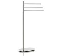 kela Toallero de pie de 85 cm, giratorio, con 3 barras, LUCIDO, acero inoxidable cromado, brillante