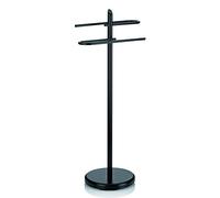 kela Toallero de pie de 88 cm, toallero con 2 barras, KEN, metal con recubrimiento en polvo, toallero negro