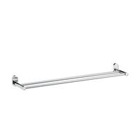kela Toallero doble de 75,5 cm, toallero de baño con 2 barras, montaje en pared, toallero sin taladrar, LUCIDO, acero inoxidable brillante