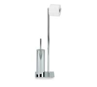 kela WC set con portarrollos y escobillero 71cm, escobillero con portaescobillero cerrado STYLE, metal brillante
