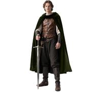 keland Capa con capucha medieval Renaissance con capucha larga de terciopelo para hombre y mujer (verde)