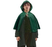 keland Capa Hobbit Disfraz de Señor de los Anillos con broche de hoja LOTR (Verde, XL)