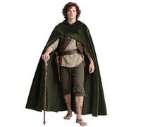 keland Capa medieval con capucha Renacimiento Capa con Capucha Disfraz Hobbit (Verde Ejército)