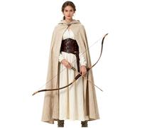keland Capa medieval de lino Renaissance con capucha para mujer, hombre, Halloween, cosplay (caqui)