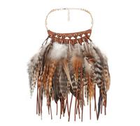 keland Collar con borla de plumas bohemias, para carnaval, Halloween, fiestas, talla única, Pluma, No es una piedra preciosa