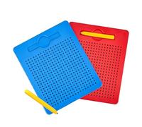 kelav 2 Piezas Pizarra Magnética Infantil con Bolitas y Lápiz Imanado,Tablero de Dibujo Educativo para Viajes,Juguete Didáctico para Niños,Ideal para Aprender Letras, Números y Patrones