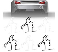 KELAV Pegatina de Coche Recordatorio de Arañazos 6 Piezas, 8x8cm Recordatorio de Arañazos Pegatinas Grandes, Pegatinas Reflectantes Diseño de Hombre Enojado, Advertencia Reflectantes para Motos