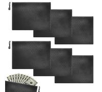 KELAV Portadocumentos 6 Piezas, Portafolios, Dinero con Cremallera, Carpeta A4, 33.5 X 24cm Bolso Impermeable del Documento, Portadocumentos Coche para el Hogar, Negocios, Escuela(Negra)
