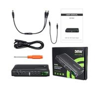 Kelawoly Fuente de Alimentación Ininterrumpida UPS de 36 W, Respaldo de Batería de Litio con Pantalla LED, Salidas de Voltaje Múltiple, para Enrutadores, Cámaras, Dispositivos (Enchufe Europeo 220V)