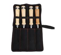 Kelawoly Juego de Cinceles para Madera de 4 Piezas 10 20 24 32 Mm, Acero CRV, Hoja Curva con Mangos Amortiguadores para Carpintería y Tallado de Madera