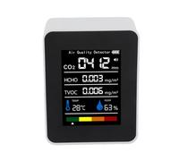 Kelawoly Monitor de Calidad del Aire ABS 5 en 1 CO2 TVOC HCHO Detector con Pantalla Digital Monitor de Calidad del Aire Interior en Tiempo Real para Uso en el Hogar, Oficina, Dormitorio, Viajes