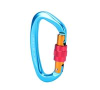 Kelawoly Mosquetón de Escalada Aleación de Aluminio 7075 Hebilla de Escalada en Roca Alta Resistencia 25 KN con Tuerca Antideslizante para Montañismo Rappel Rescate (Blue)