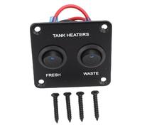 Kelawoly Panel de Interruptor Basculante de 2 Bandas, Interruptor de Palanca de 12 V a Prueba de Agua de Aleación de Aluminio para PC con Luces Indicadoras, para RV Marine Boat ATV